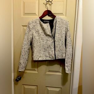 Classiques entier white speckled jacket with left zipper-size medium